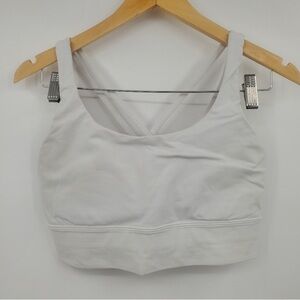 Lululemon Strappy Long Line Sports Bra Size 10 White W2AV0S